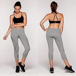 Lorna Jane NEW LIMITED EDITION Rio Perforated Seamless 7/8 Tight in Grey Marl